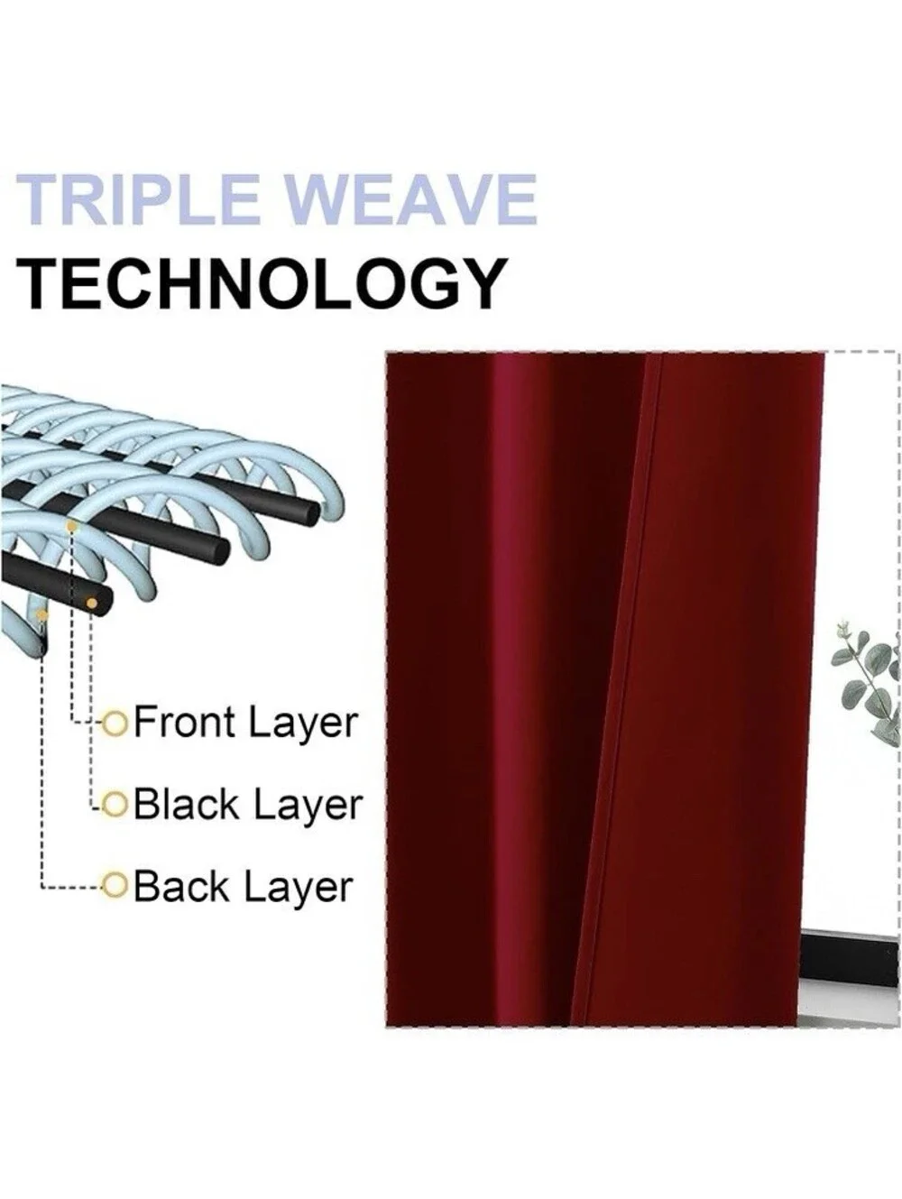 Simplebrand blackout curtains In Red 40”x96”  2 Panels